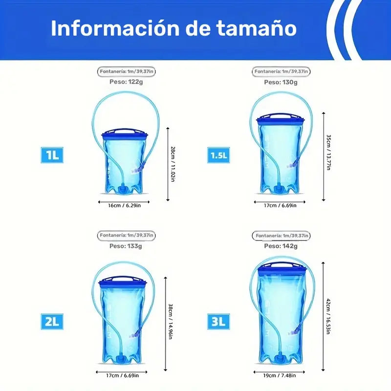 Vejiga de Hidratación Wrels de PVC capacidad 1, 1.5 , 2 y 3 litros
