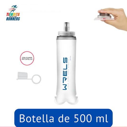 Botella de agua plegable WRELS de 500ml TPU y libre de BPA