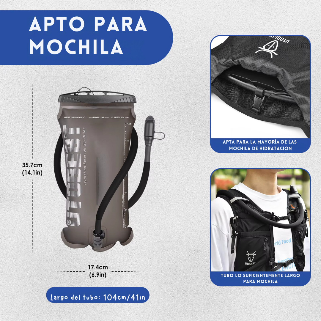 Bolsa de hidratación UTOBEST con depósito de agua de 1,5 l, 2 l y 3 l.