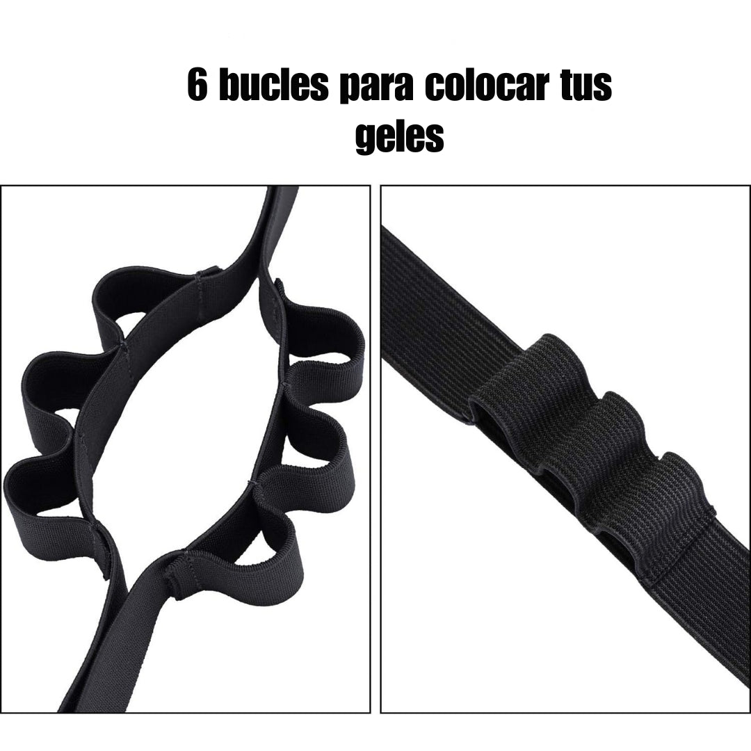 Porta dorsal de carrera con 6 bucles para gel para correr, ciclismo, triatlón, maratón