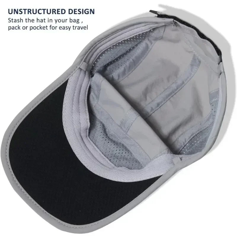 Gorra plegable deportiva, traspirable, unisex para correr y senderismo deporte al aire libre