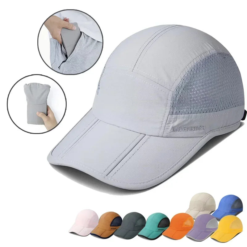 Gorra plegable deportiva, traspirable, unisex para correr y senderismo deporte al aire libre